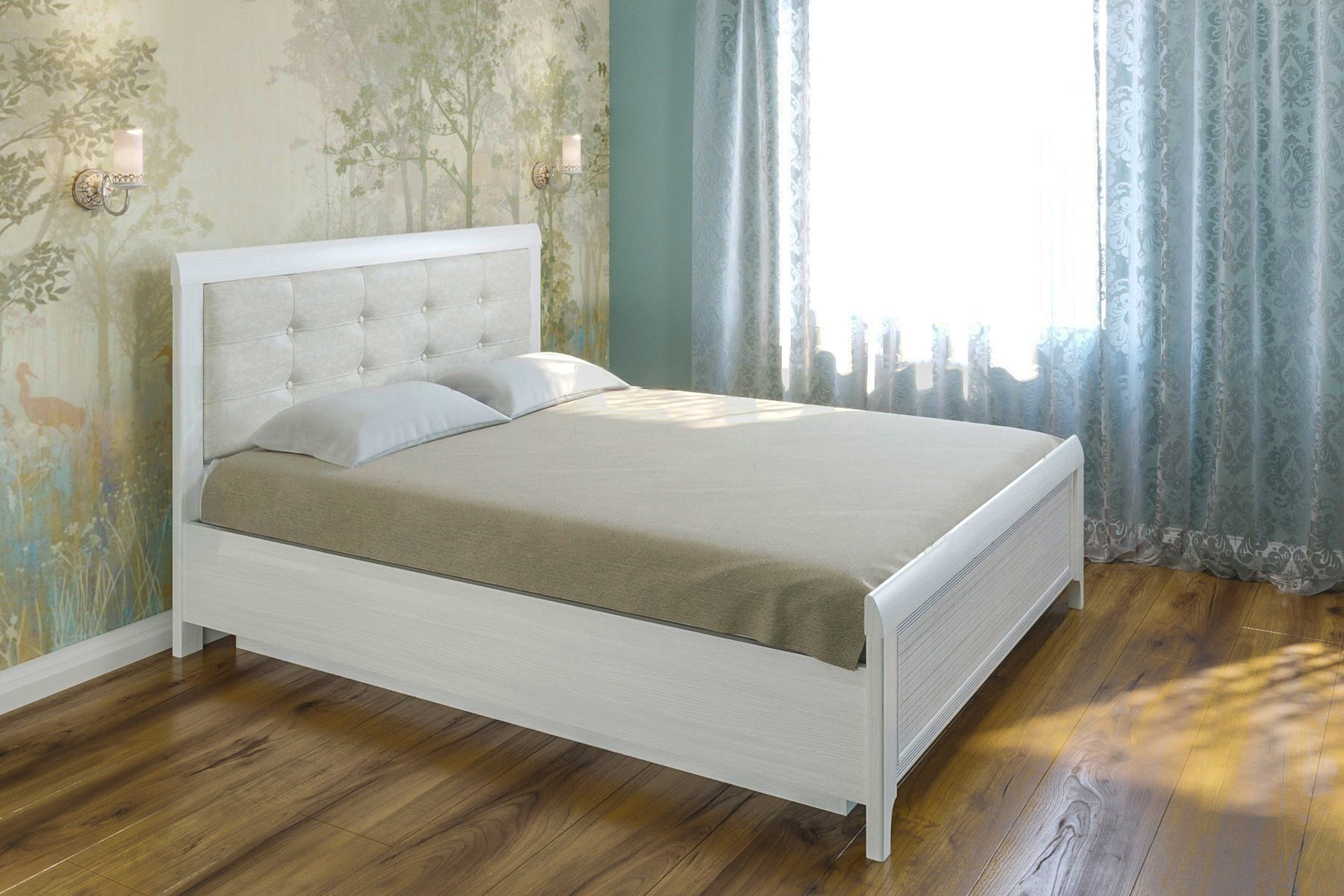 Кровать Лером Карина 120*200 см Снежный ясень (ler-510)