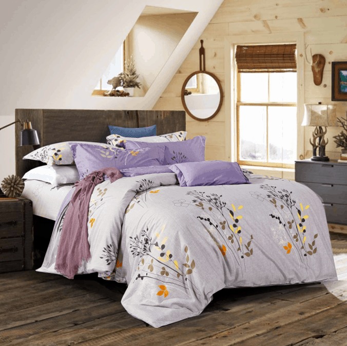 Постельное белье Vpostelke Мари 1-Спальный 150х220 см сатин сиреневый