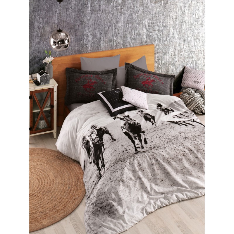 Постельное белье Beverly Hills Polo Club ранфорс - BHPC 020 Black евро