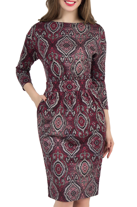 Платье Olivegrey PL000051Z(DILARA)ЧЕРНО-БОРДОВЫЙ