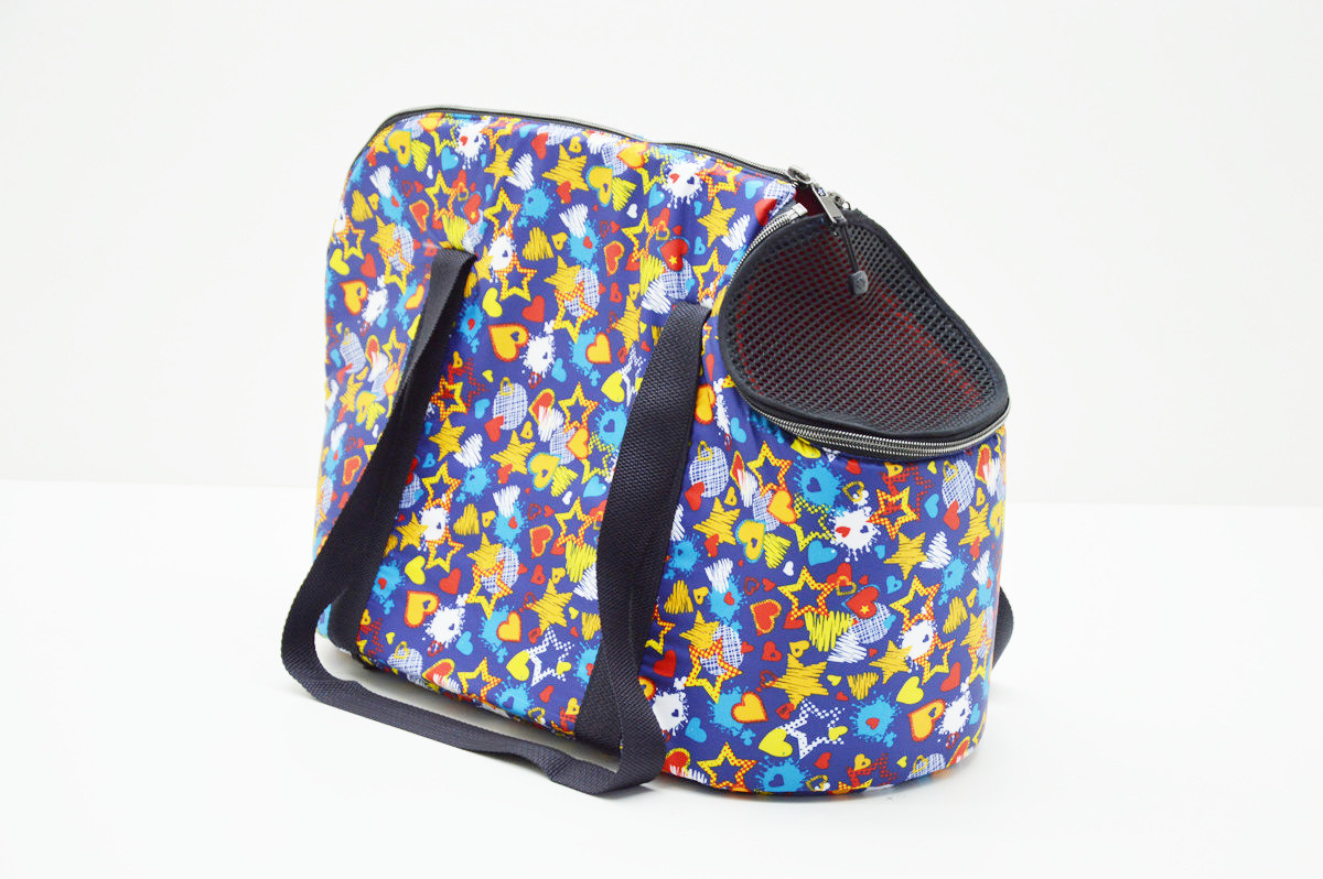 Сумка-переноска для котов и собак Звездочка синяя Собственное производство (М557)