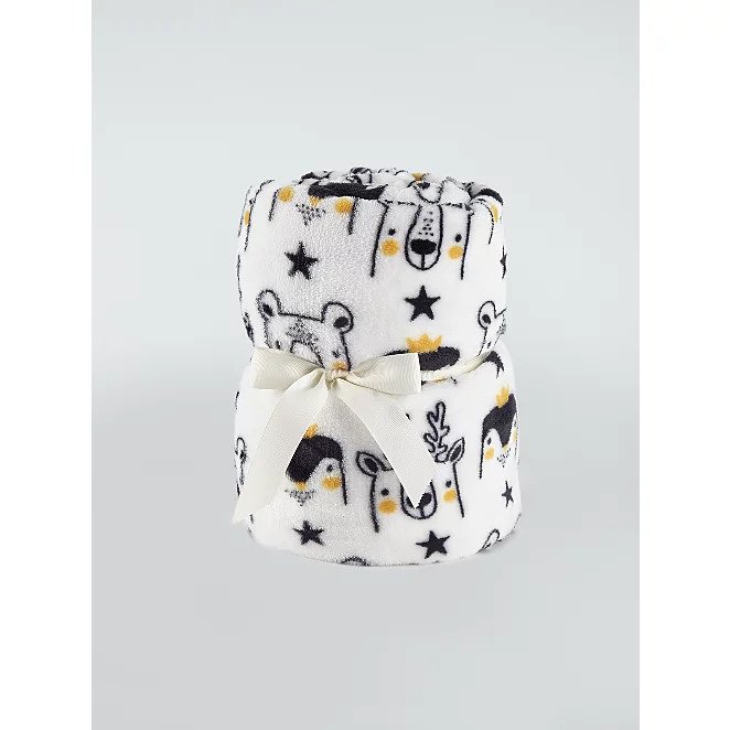 Плед детский с принтом George P0101 150*120 см Белый (P-100665)