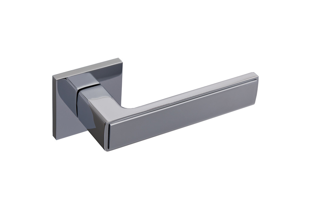 Ручка дверная на розетке GAVROCHE NIKEL хром / белая эмаль