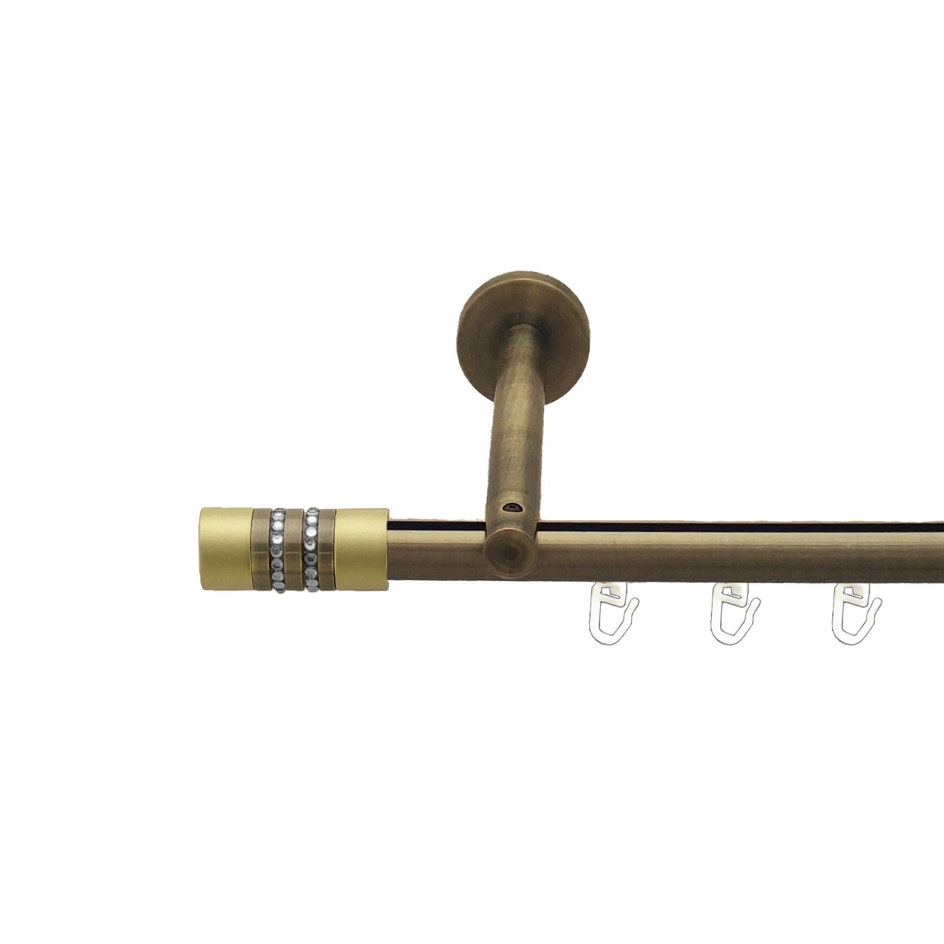 Карниз для штор Orvit Енігма металевий однорядний циліндр профіль Антик 19 мм 200 см