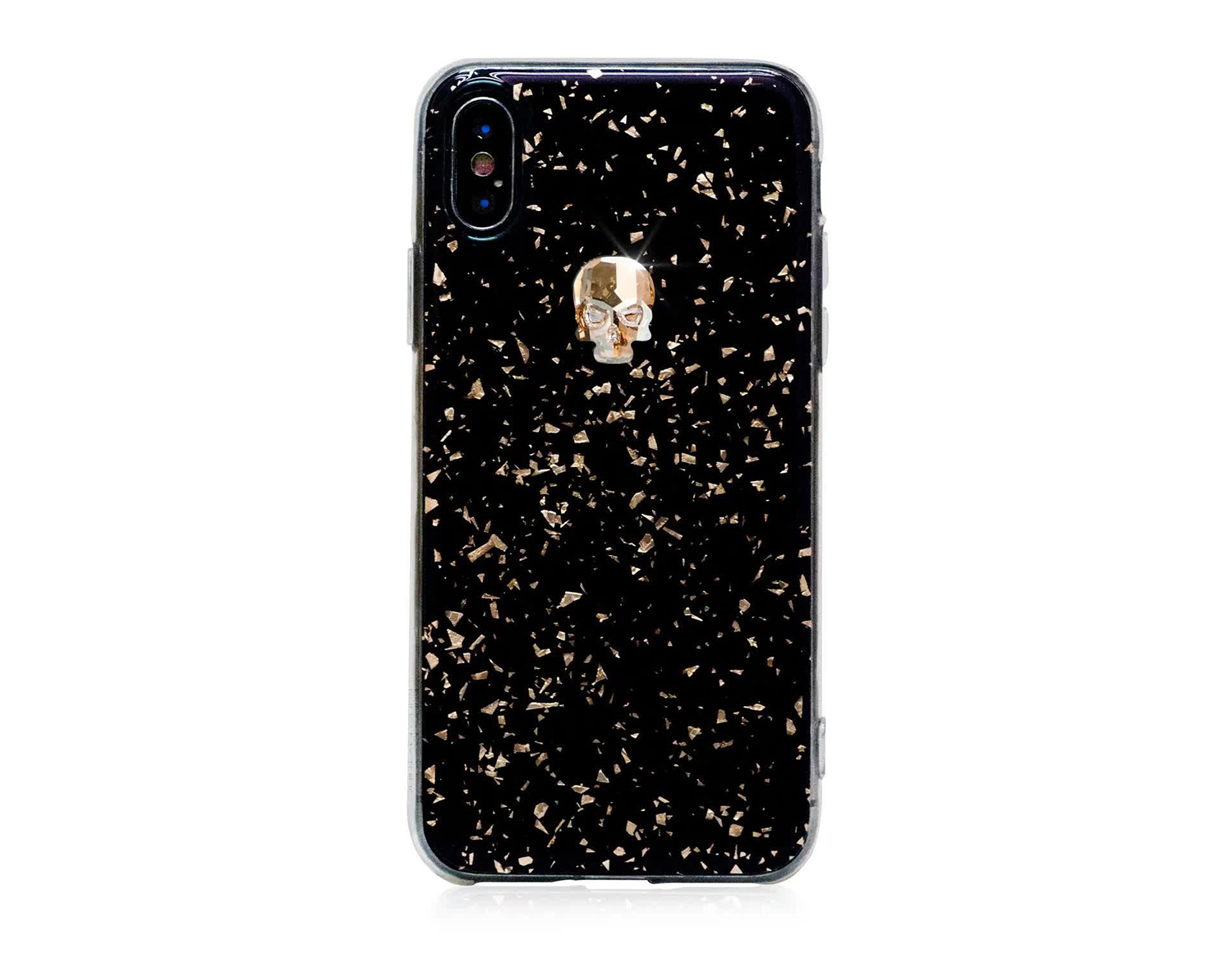 Чехол Bling My Thing для iPhone XS/X Treasure 3D - Gold Skull - Black