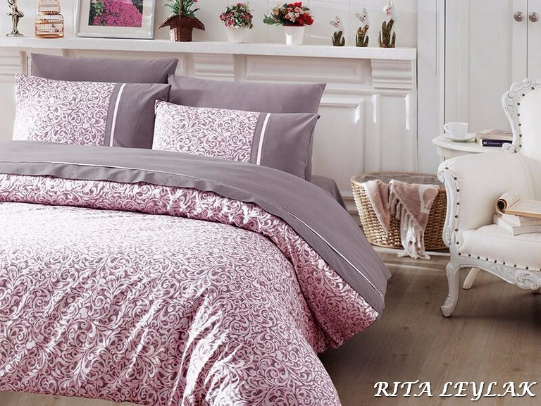 Комплект постельного белья First Choice Ranforce Deluxe евро Rita leylak