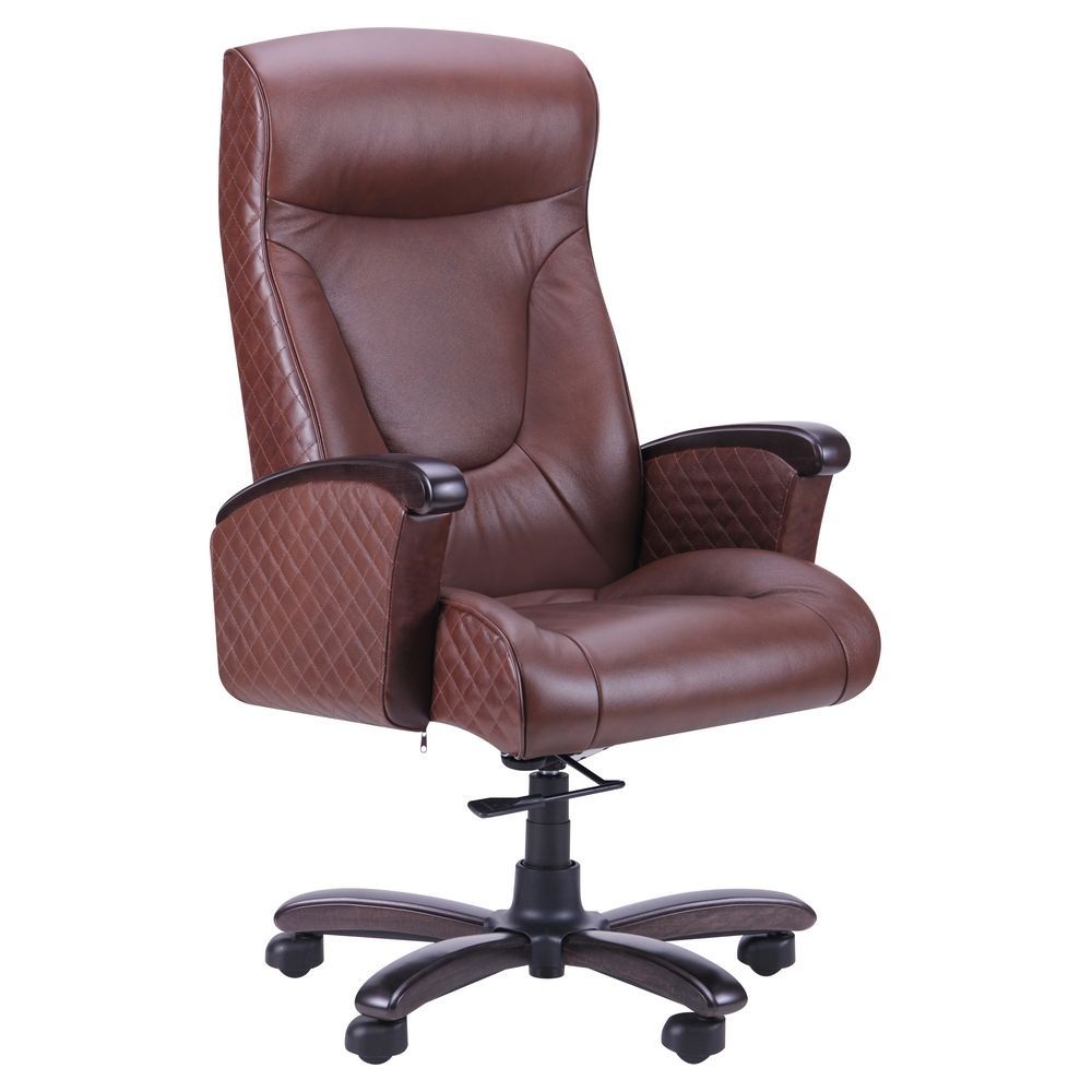 Кресло офисное Лайн DT Орех Кожа Люкс коричневый AMF