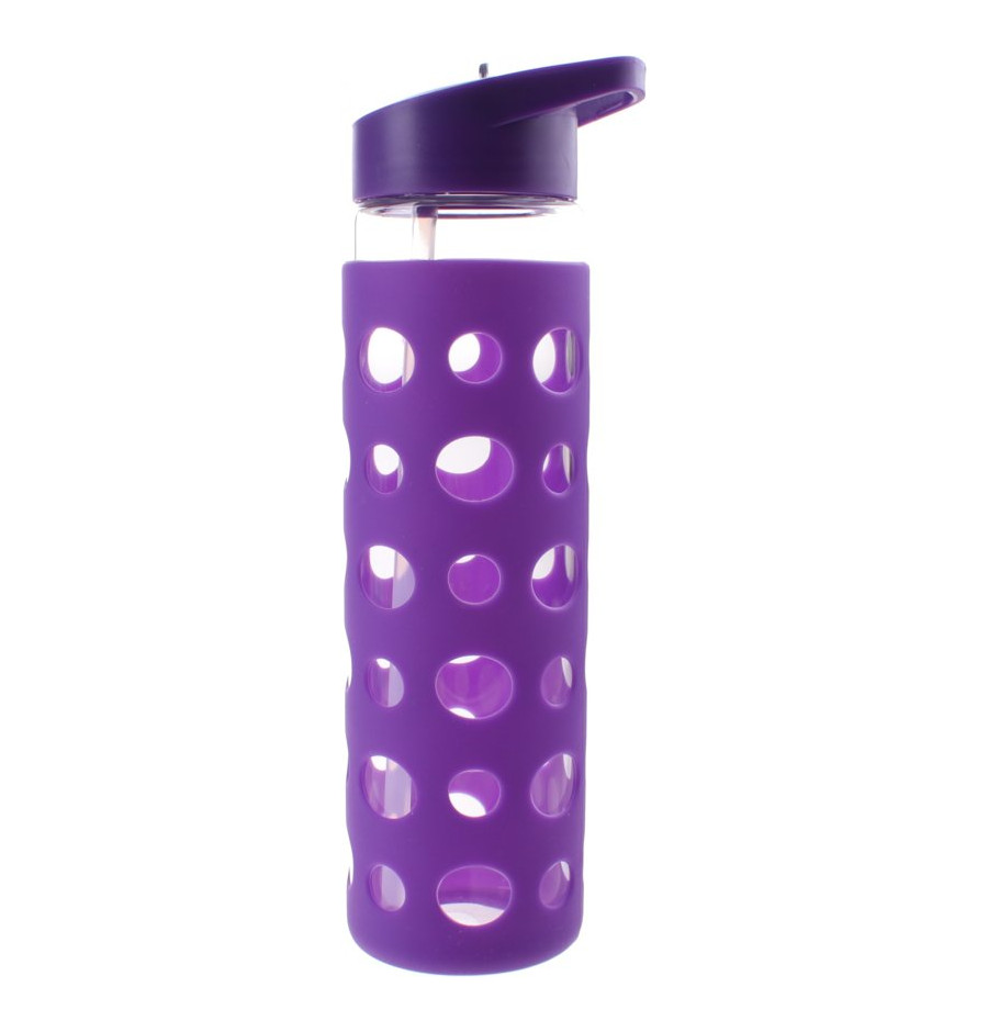 Бутылка Summit MyBento Eco Glass Bottle Sports Lid Silicone Cover фиолетовая 550 мл