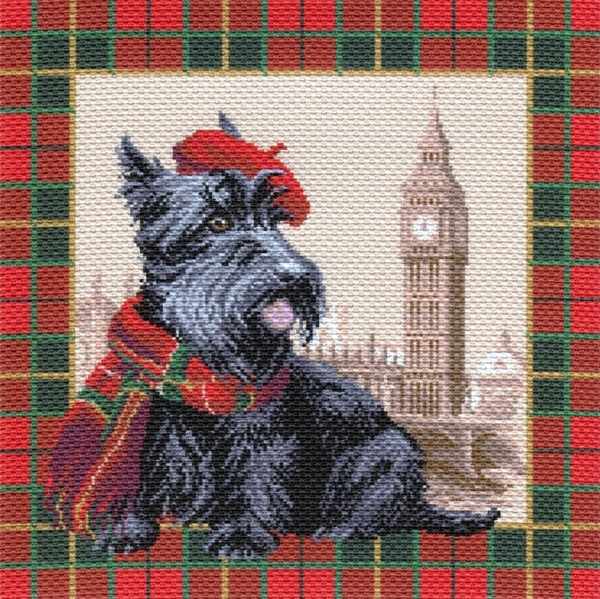 1692 Скотч-терьер в Лондоне - рисунок на канве (МП)