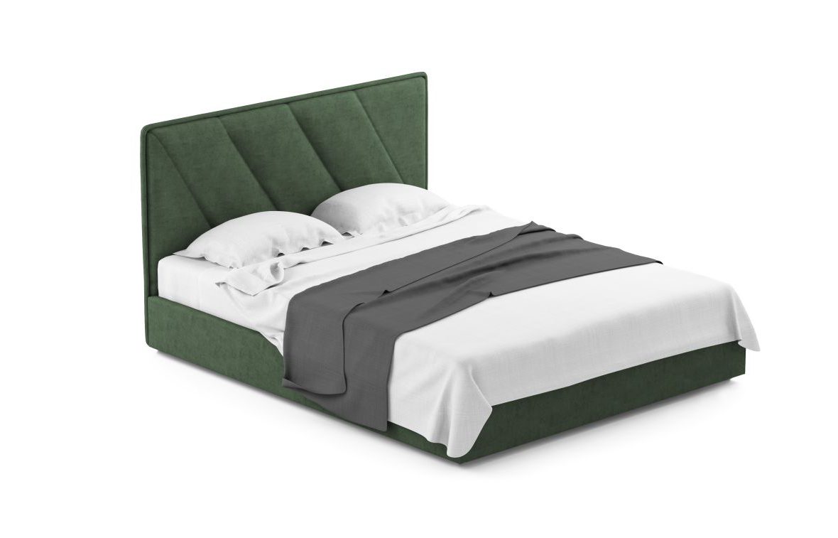 Кровать двуспальная с подъемным механизмом в спальню Дерево/Ткань 7 Клио 160*200 Зеленый Шик-Галичина