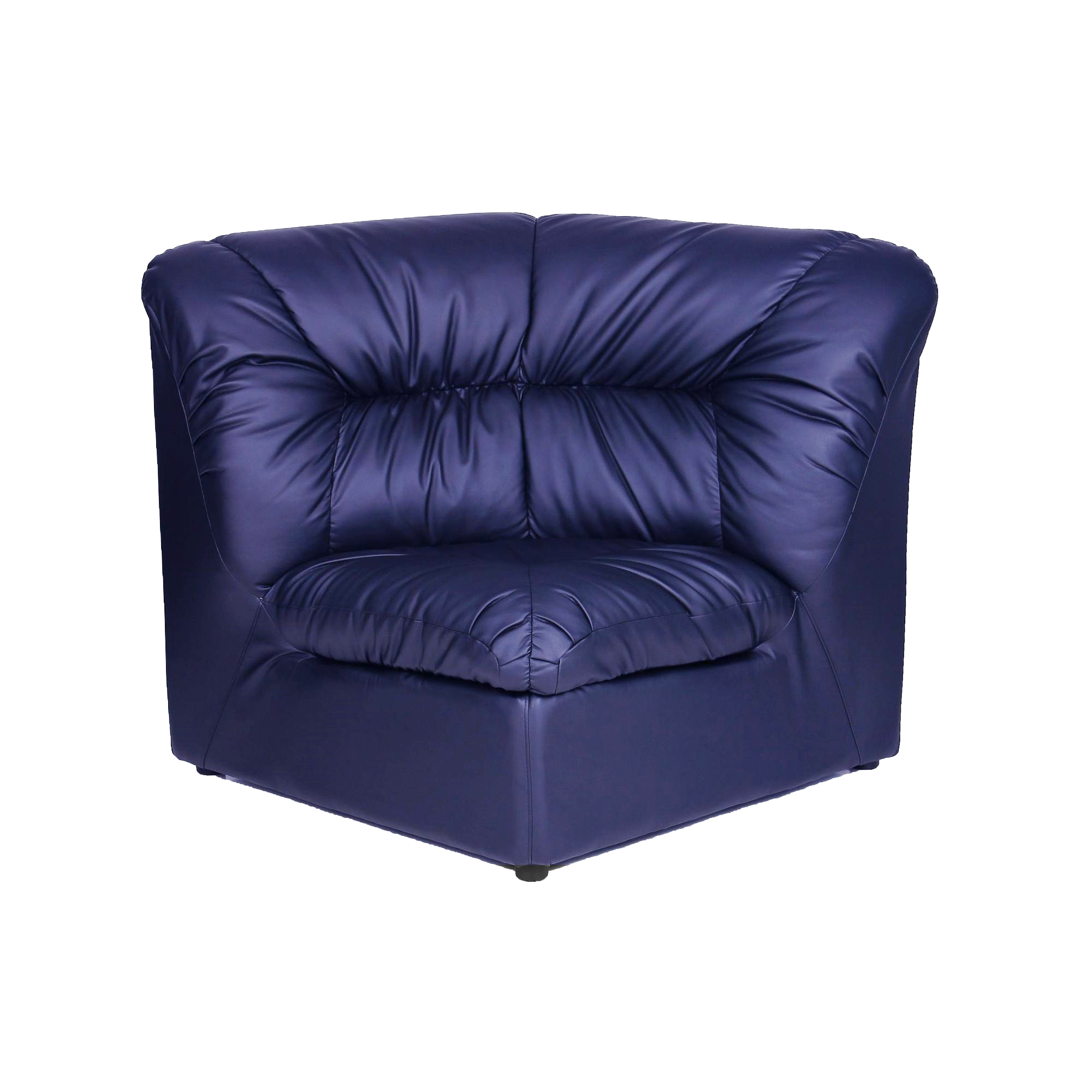 Диван угловой модуль в гостиную, в офис Визит кожзаменитель Неаполь N-22 синий AMF