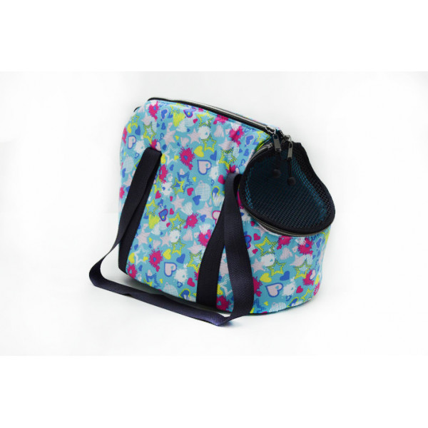 Сумка-переноска для котов и собак Звездочка бирюзовая Собственное производство (М557)