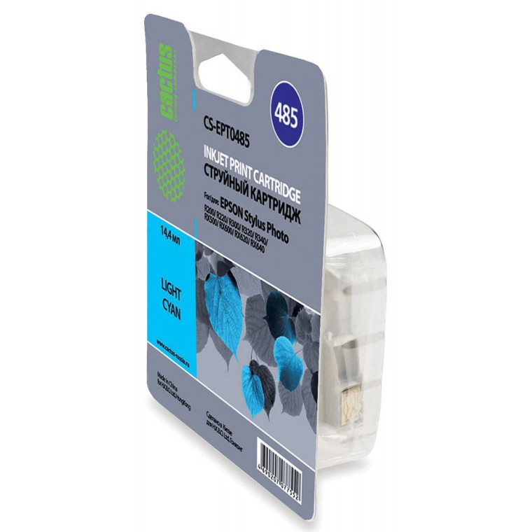 Картридж струйный Cactus CS-EPT0485 светло-голубой для Epson Stylus Photo R200/R220/R300/R320/R340/R