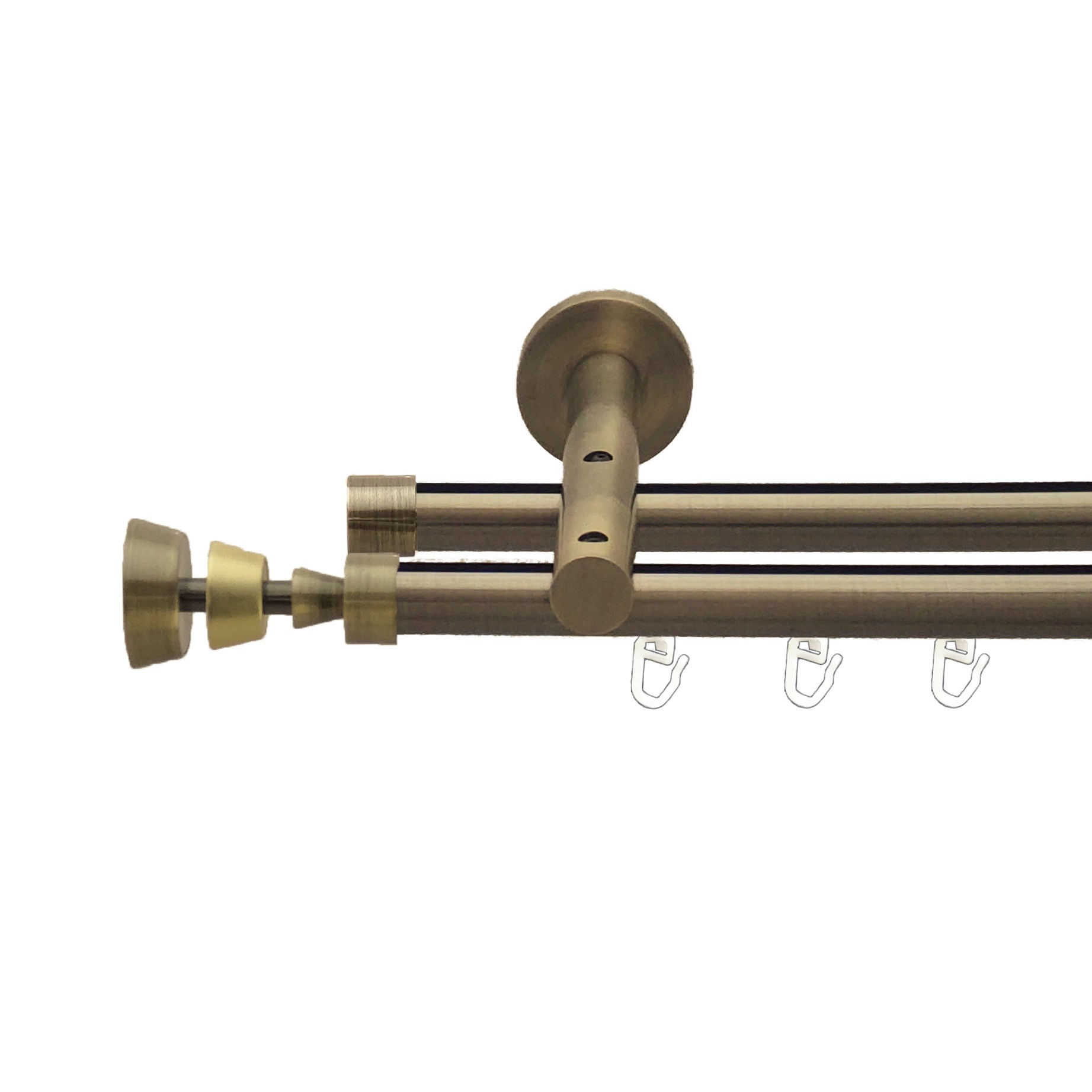 Карниз для штор Orvit Піраміса металевий дворядний реверс профіль Антик 19\19 мм 400 см