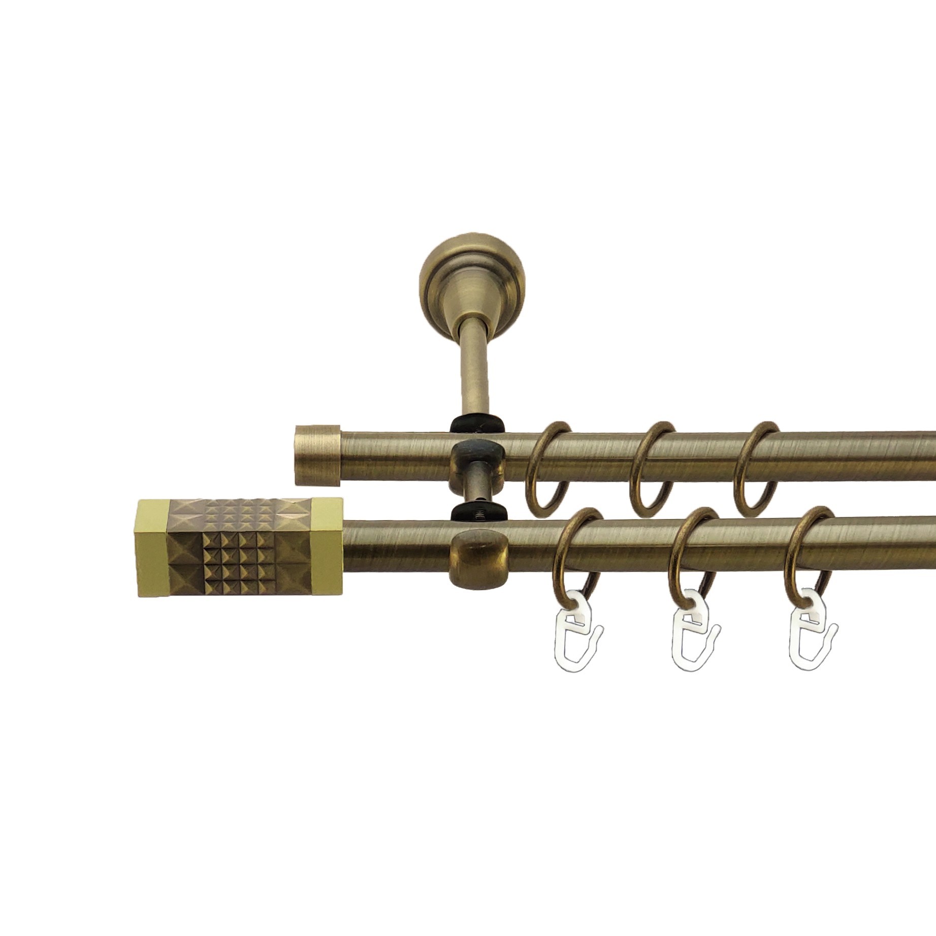 Карниз Orvit Рубікела металевий дворядний відкритий Антик 16\16 мм 300 см