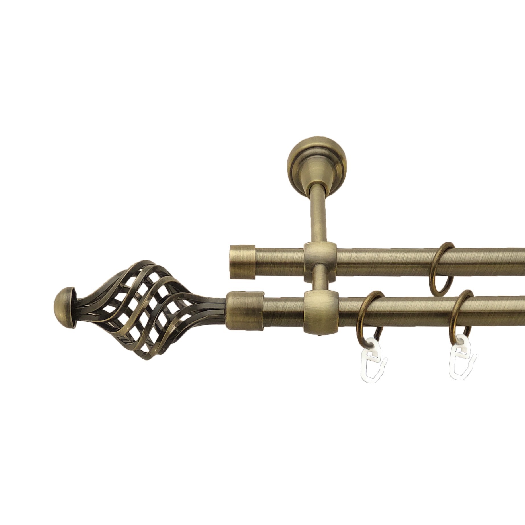 Карниз Orvit Арезо металевий дворядний литий Антик 16 мм 200 см