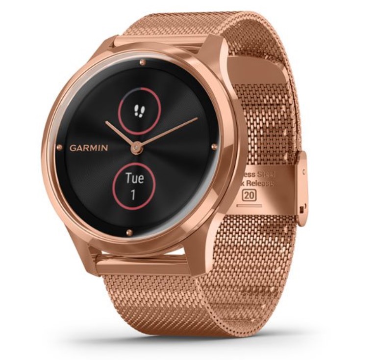 Garmin Vivomove Luxeрозовое золото PVD 18K с ремешком 