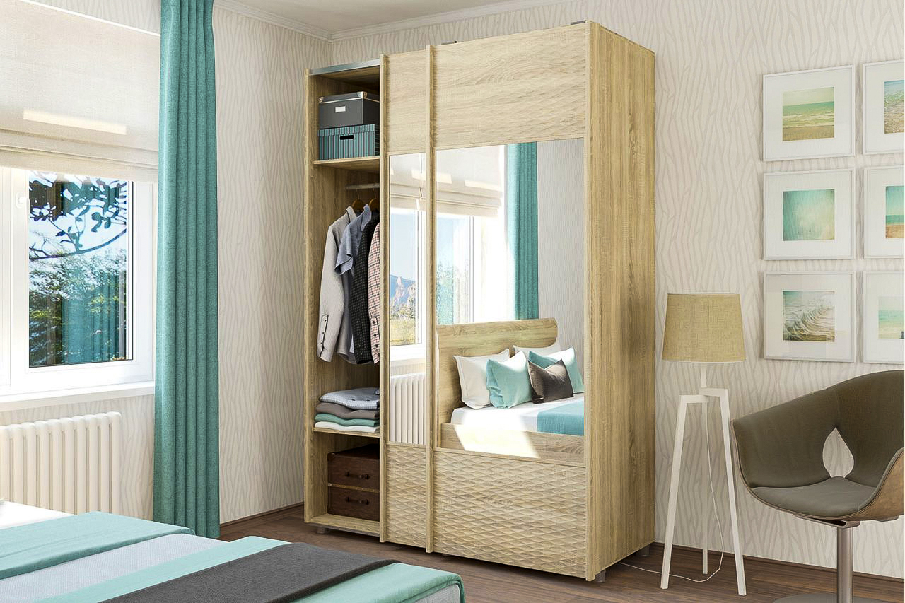 Шкафы купе Лером 217x150x65 см Дуб Сонома (ler-3016)