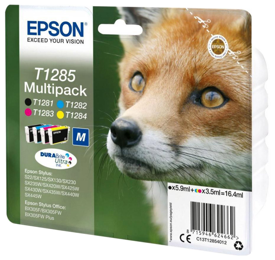 Картридж Epson T1285 набор картриджей, M для S22/SX125/SX420/SX425/BX305F