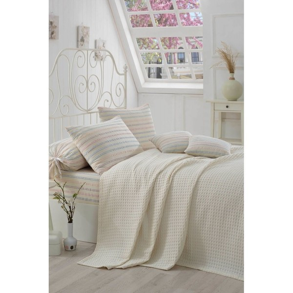 Постельное белье Eponj Home Pike - Yoga krem кремовый евро