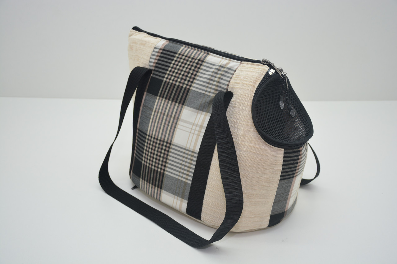 Сумка переноска для котов и собак Клетка бежевая №0 225х325х270 Собственное производство (М421)