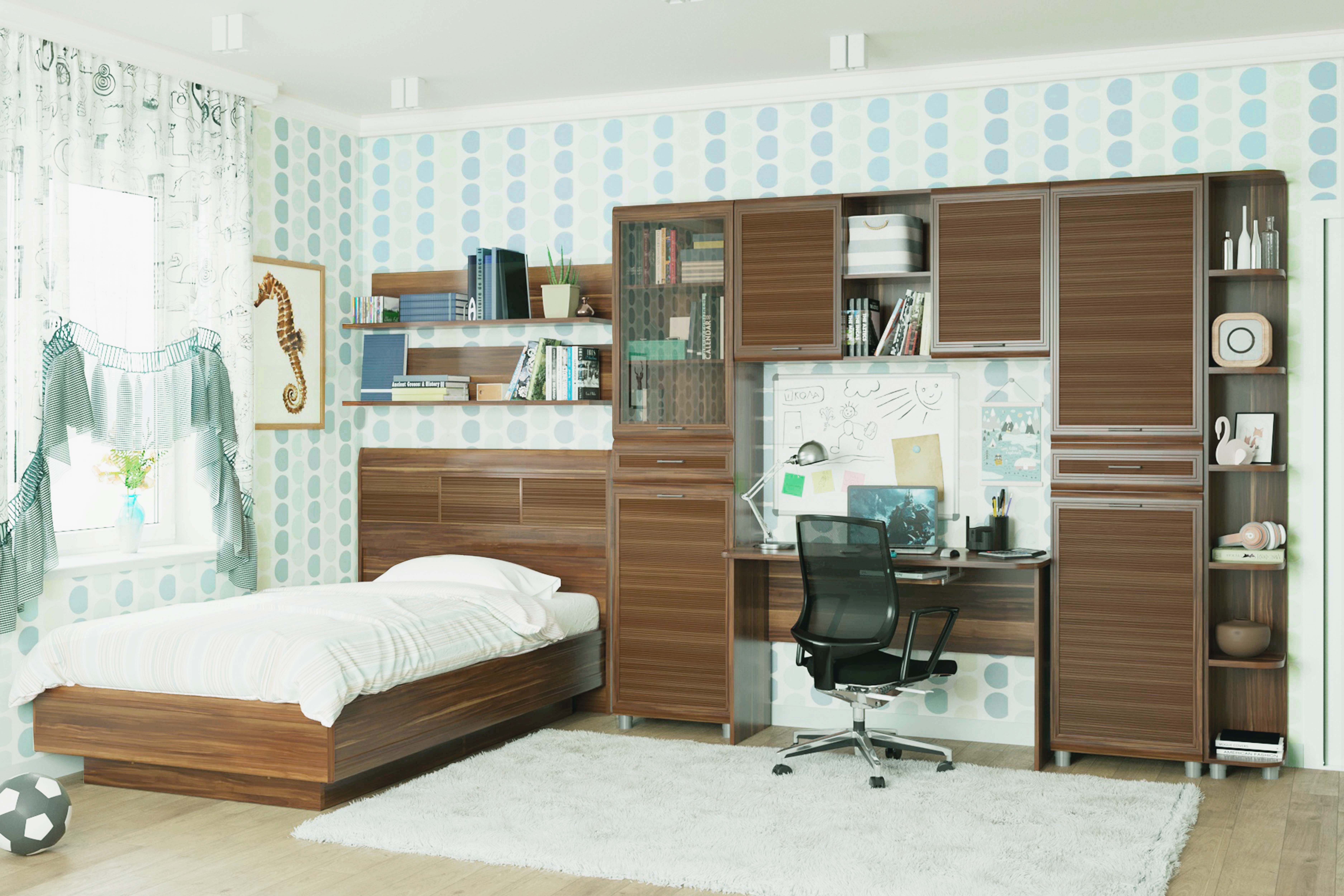 Детская мебель комплект Ксюша из МДФ 120*200 см Слива Валлис (ler-1564)