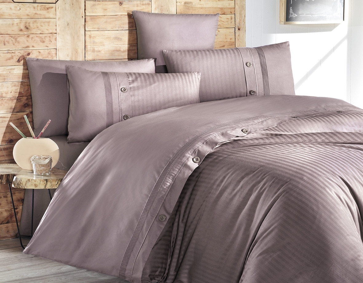 Комплект постельного белья First Choice Ranforce Deluxe евро MeagenLeylak