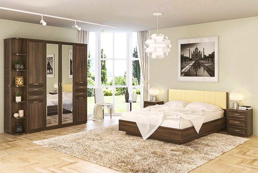 Спальня комплект Лером Карина из МДФ 160*200 см Акация Молдау (ler-1024)