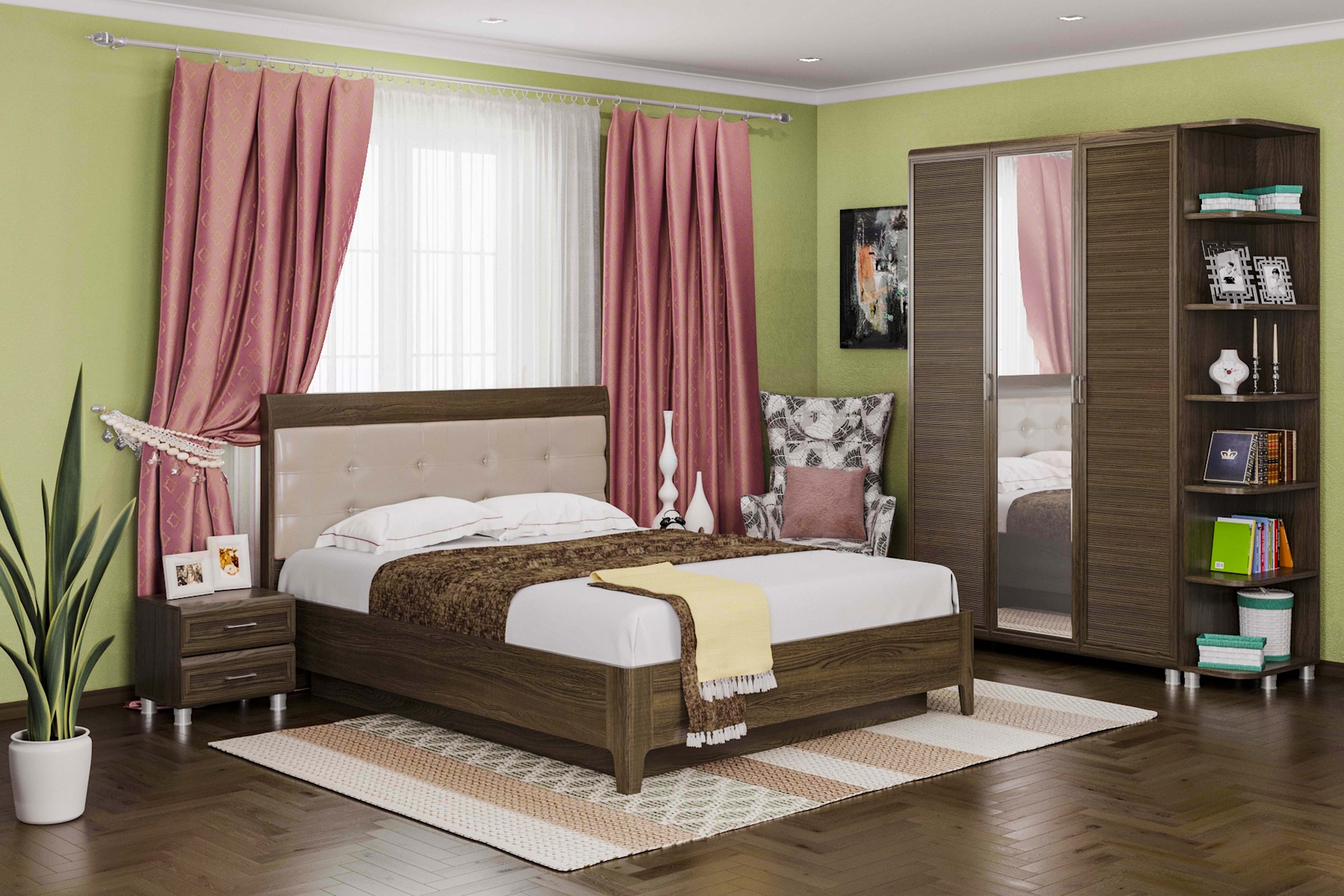 Спальня комплект Лером Мелисса из МДФ 160*200 см Дуб Пасадена (ler-1422)