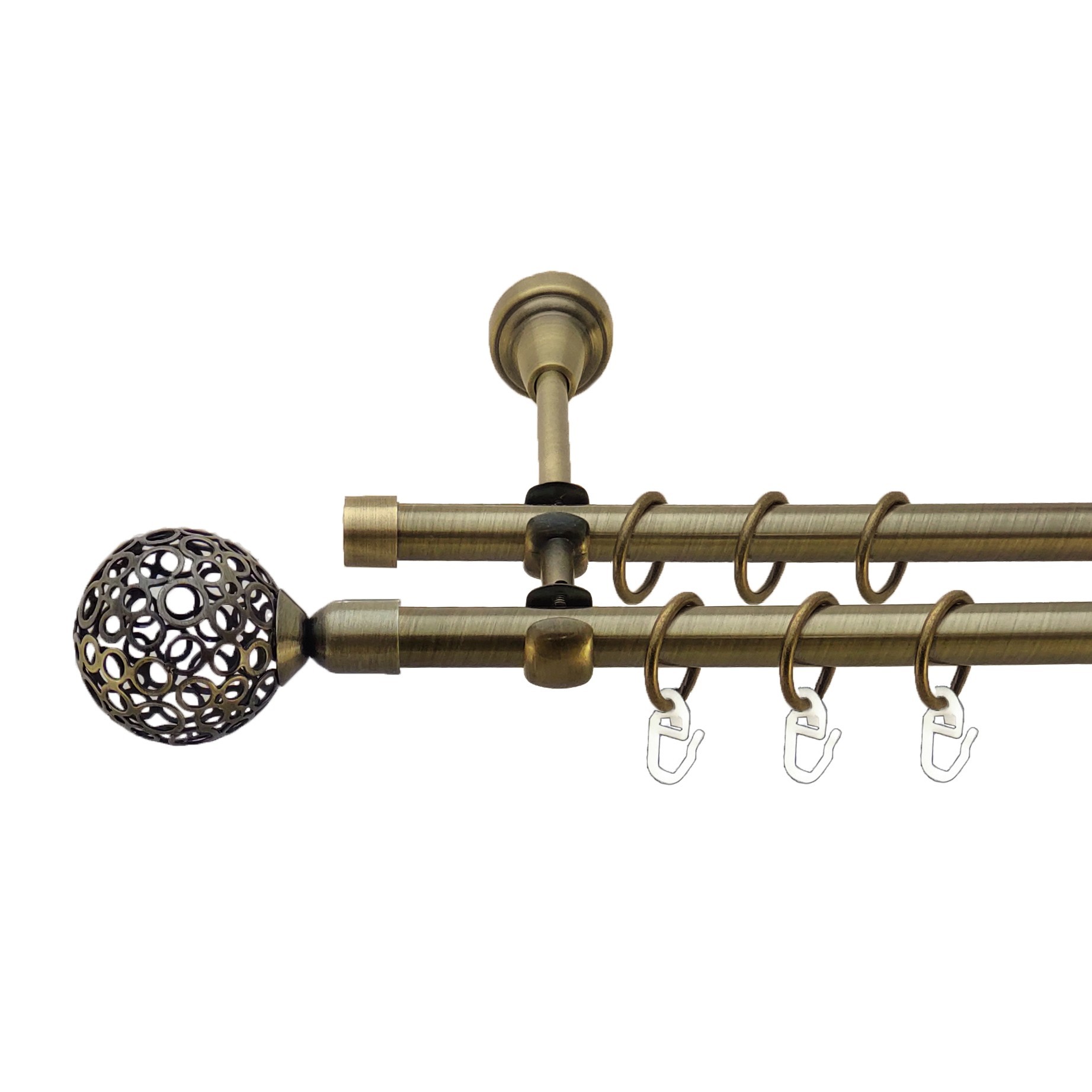 Карниз Orvit Савона металевий дворядний відкритий Антик 16\16 мм 160 см