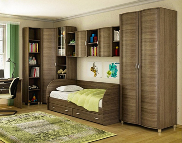 Детская мебель комплект Валерия из МДФ 90*190 см Дуб Пасадена (ler-1511)