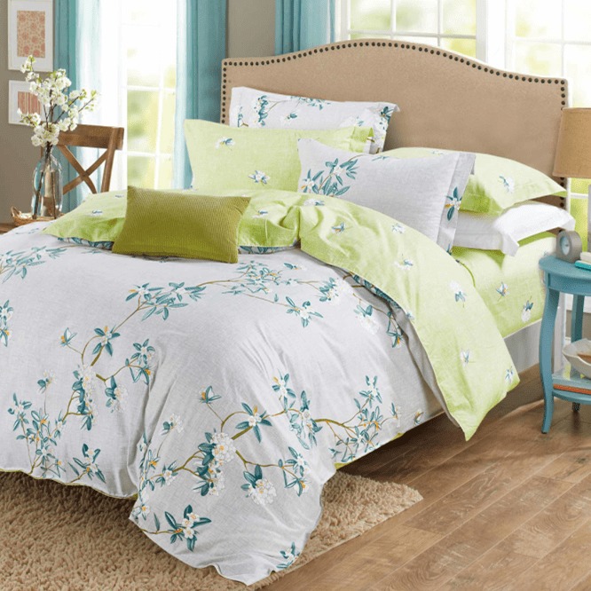 Постельное белье Vpostelke Лирика 1-Спальный 150х220 см сатин серый