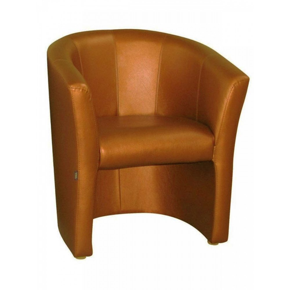 Диван одноместный модуль в гостиную, в офис Арабика кожзаменитель Мадрас коньячный AMF