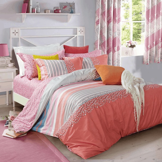 Постельное белье Vpostelke Ника 2-Спальный 200х220 см сатин коралловый
