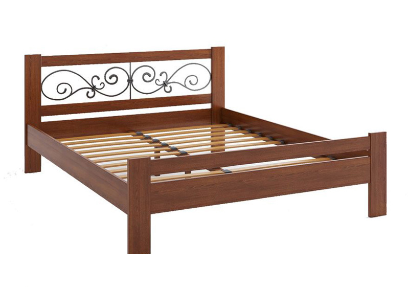 Кровать Camelia Жасмин из массива сосны 180х200 орех