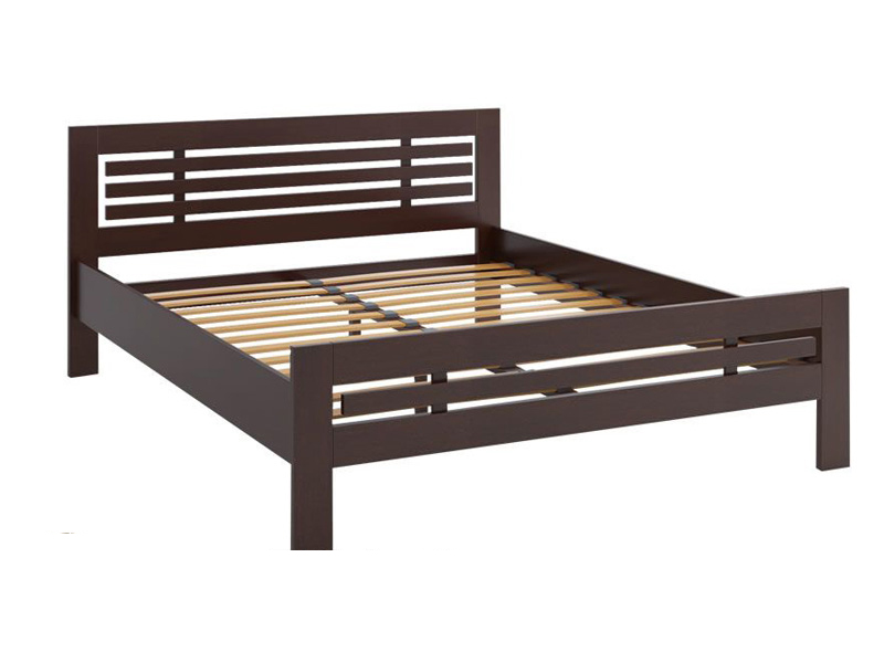 Кровать Camelia Фрезия из массива сосны 120х200 орех темный