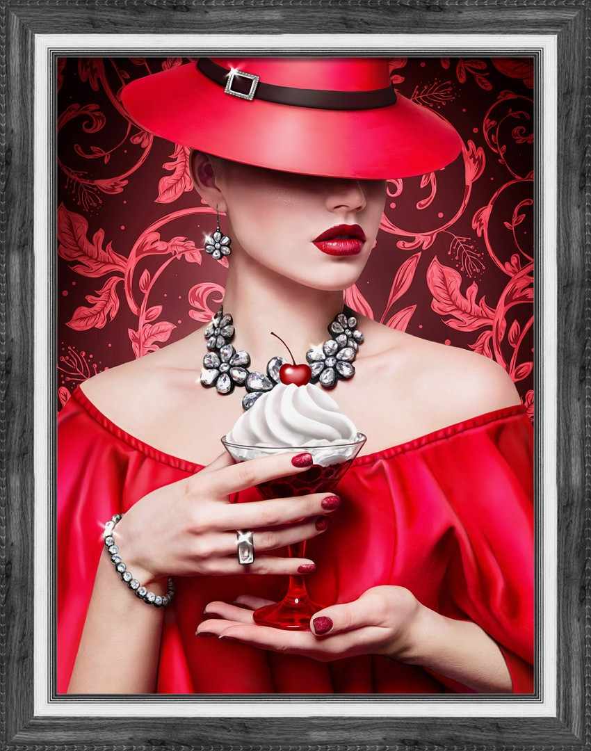 Алмазная вышивка Леди Вишня (АЖ-1793) - картина стразами