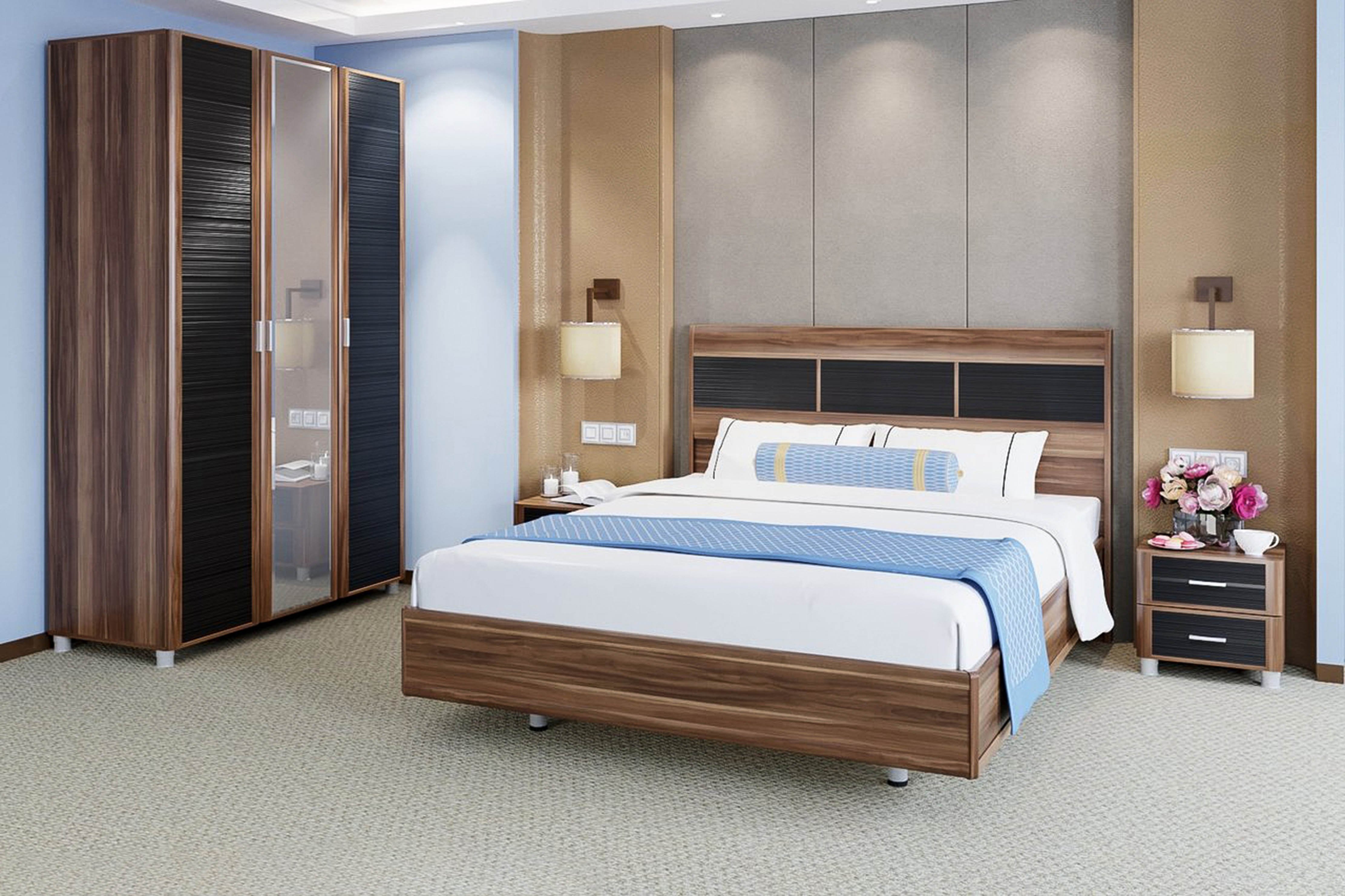 Спальня комплект Лером Камелия из МДФ 180*200 см Слива Валлис - комбинированный (ler-1155)