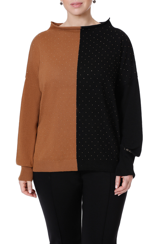 Джемпер LE FATE LF2123M_1КОРИЧНЕВЫЙ, ЧЕРНЫЙ