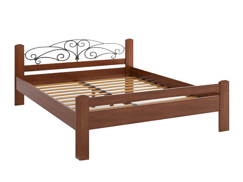 Кровать Camelia Амелия из массива бука 140х200 орех