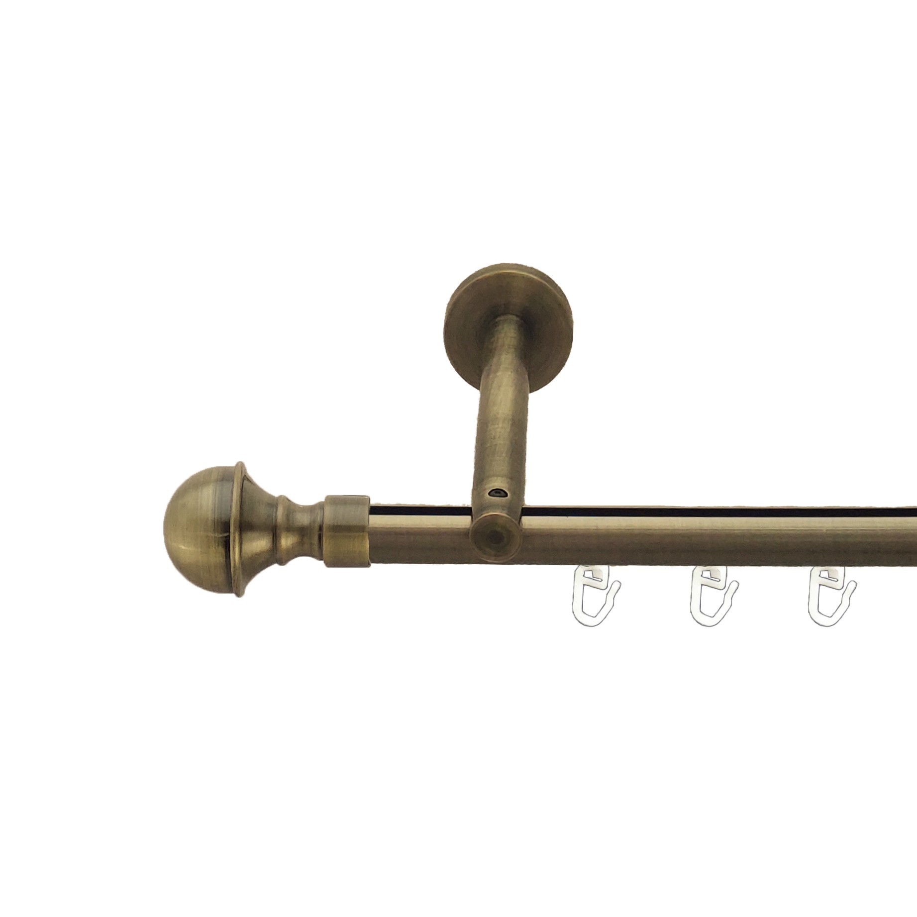 Карниз для штор Orvit Бостон металевий однорядний циліндр профіль Антик 19 мм 300 см