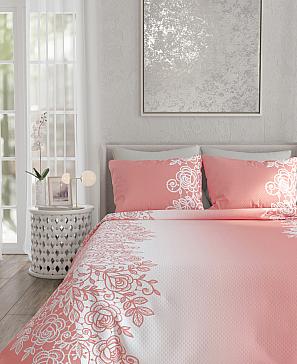 Покрывало ТомДом Невио (бело-коралловый)