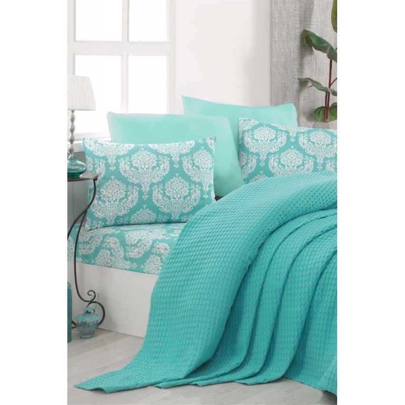 Постельное белье Eponj Home Paint Pike - Summer mint ментоловый евро
