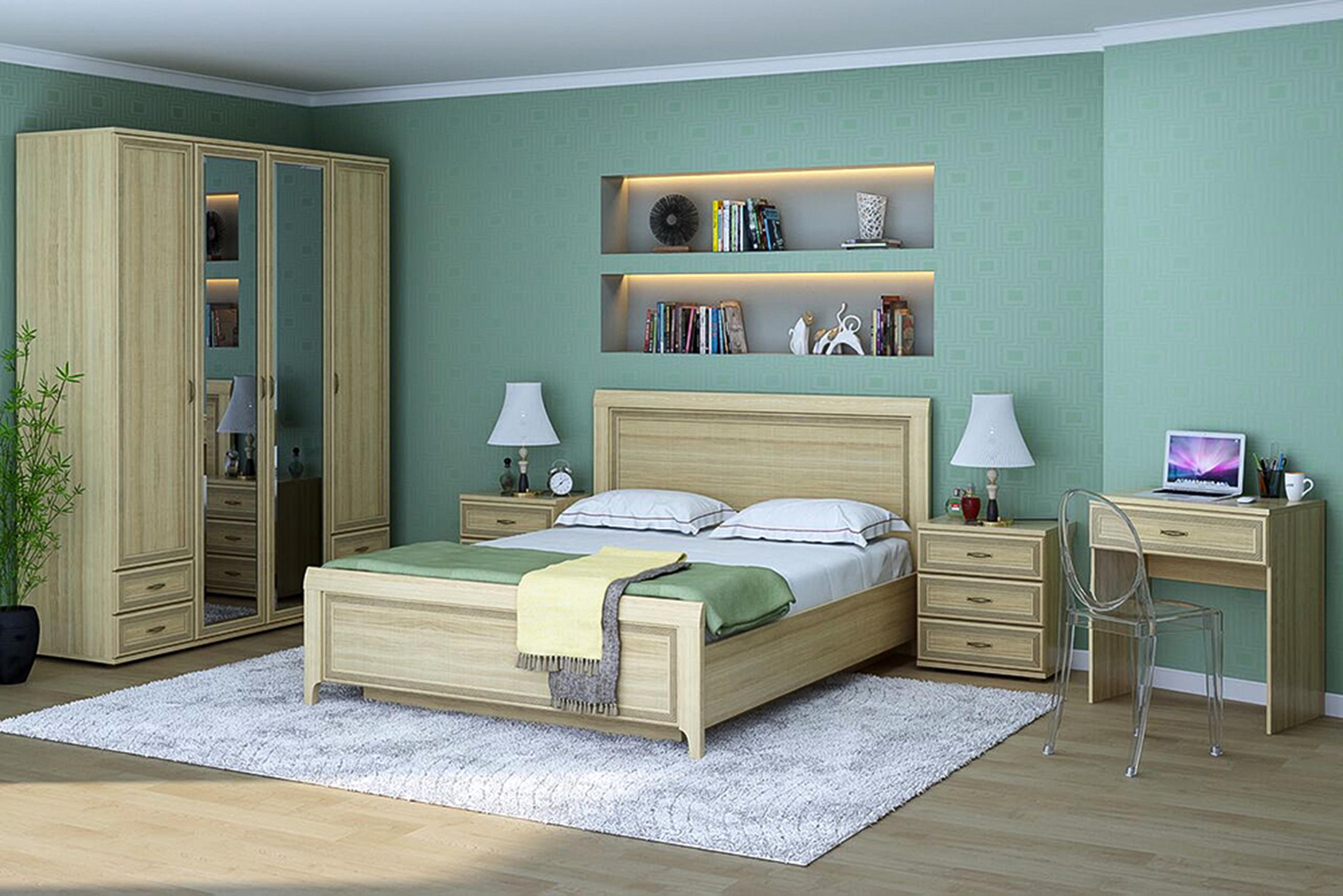 Спальня комплект Лером Карина из МДФ 160*200 см Ясень Асахи (ler-1056)