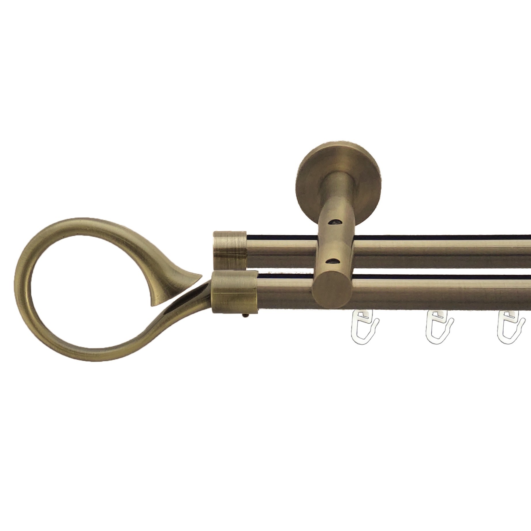 Карниз для штор Orvit Скіпта металевий дворядний реверс профіль Антик 19\19 мм 400 см