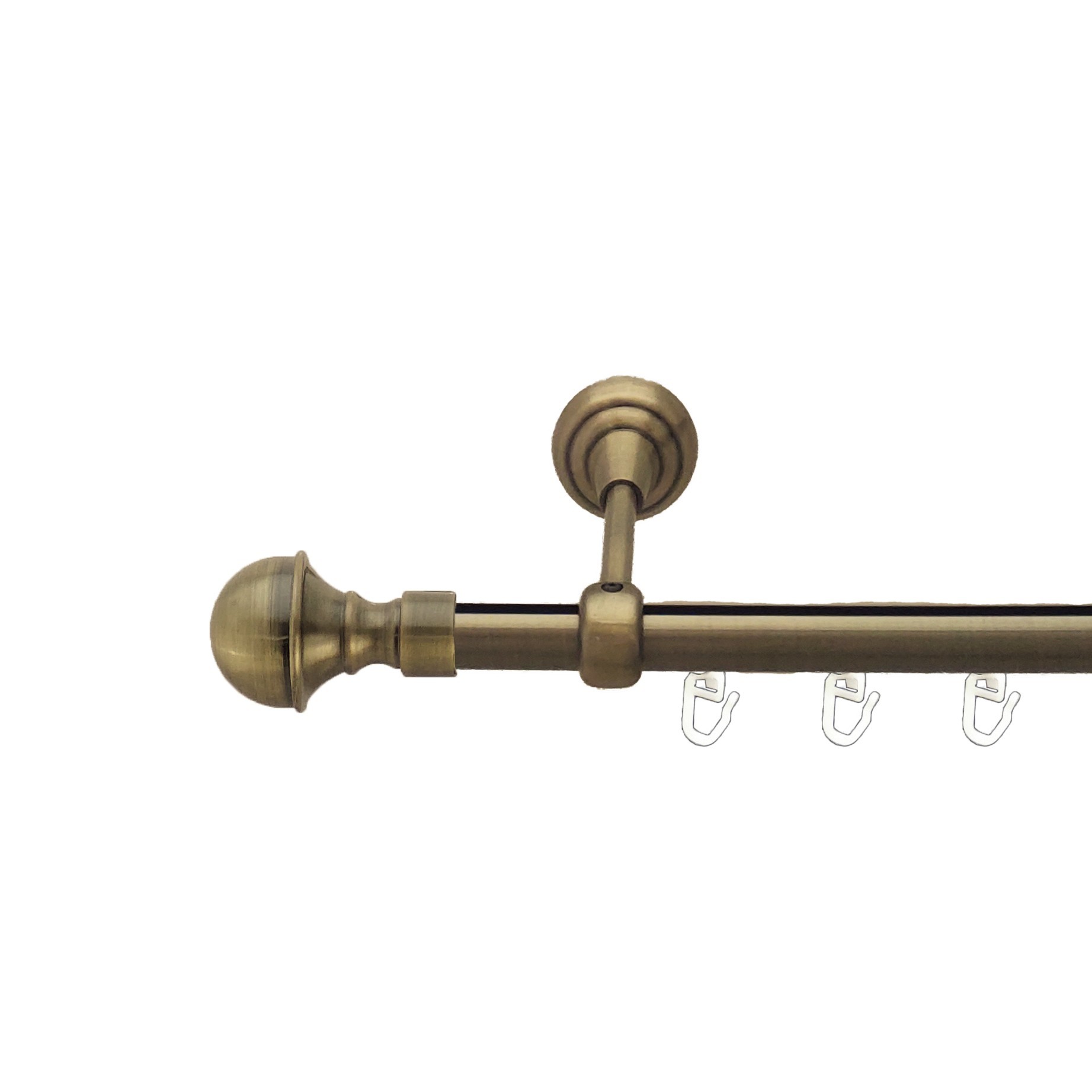 Карниз для штор Orvit Бостон металевий однорядний відкритий профіль Антик 19 мм 300 см