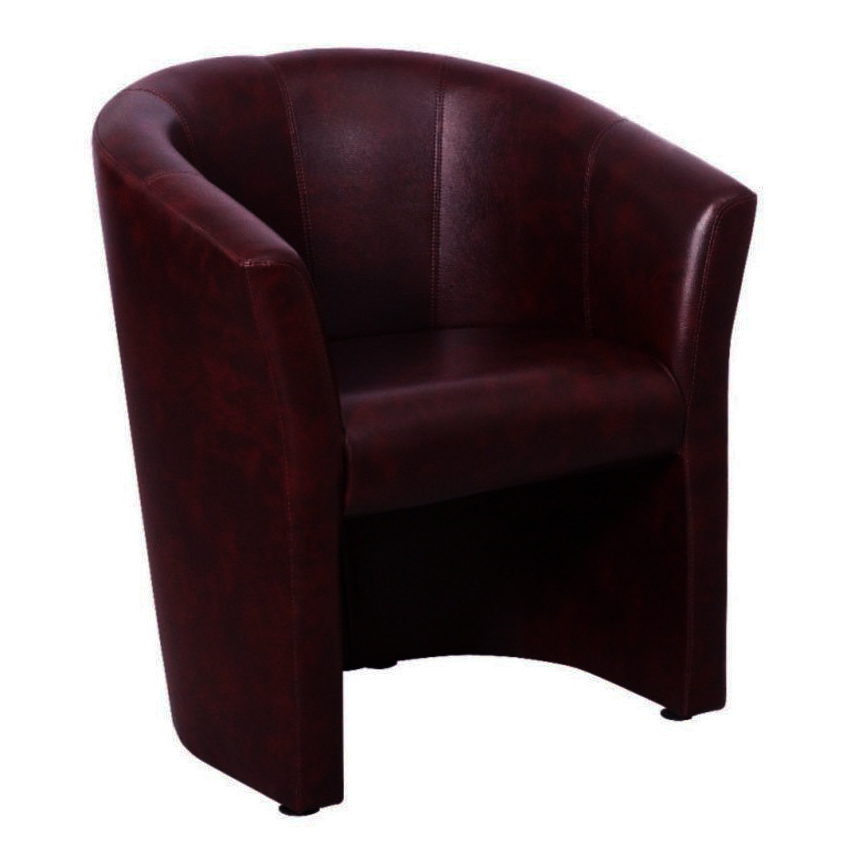 Диван одноместный модуль в гостиную, в офис Арабика кожзаменитель Мадрас фирензе коричневый с бордовым AMF