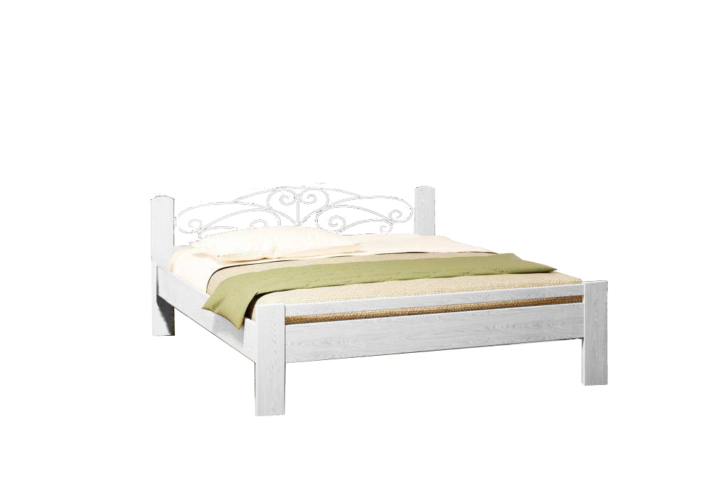 Кровать Camelia Амелия из массива дуба 140х200 белый