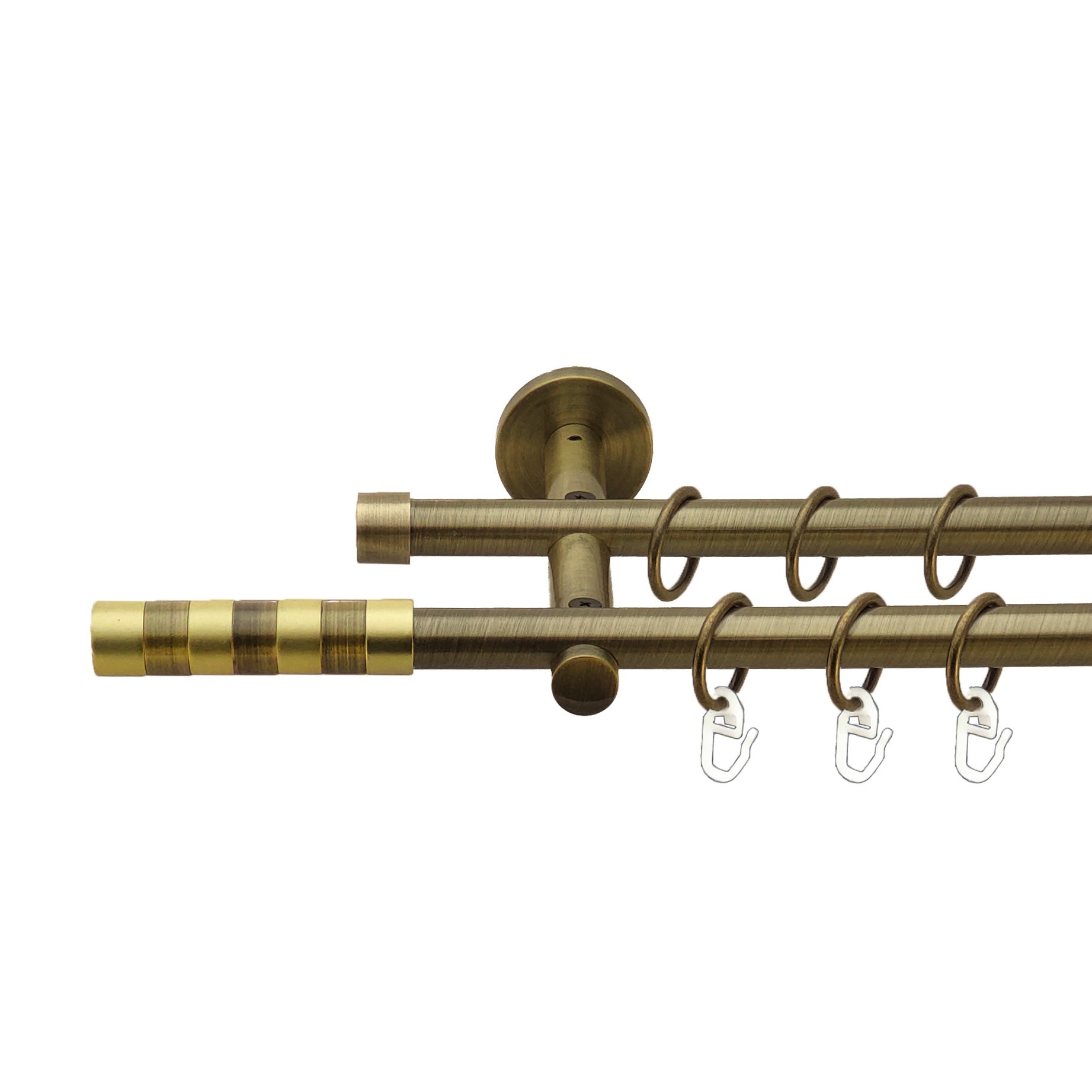 Карниз Orvit Сігма металевий дворядний циліндр Антик 16\16 мм 200 см