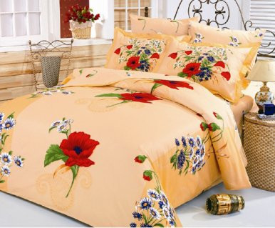 Комплект постельного белья Le Vele Daisy сатин 220-200 см персиковый